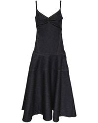 Jacquemus - Vestido Vaquero Largo The De-Nîmes Pina Acampanado - Lyst