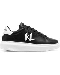 KARL LAGERFELD - Logo-Appliqué Leather Sneakers - Lyst