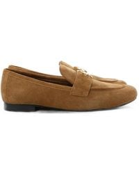Tory Burch - Logo-Plaque Suede Loafers - Lyst