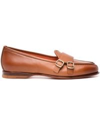 Santoni - Double-buckle Leather Loafers - Lyst