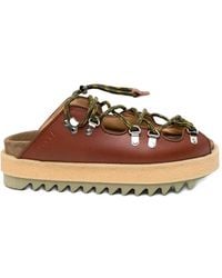 Sacai Wingtip Sandals in Black | Lyst