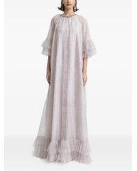 Gemy Maalouf - Ruffled Sleeves Hemline Maxi Kaftan - Lyst