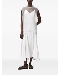 AllSaints - Sheer-Overlay Flared Dress - Lyst