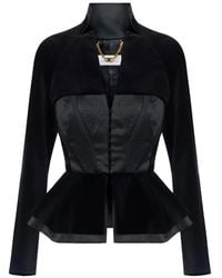 Elisabetta Franchi - Gazar And Velvet Jacket - Lyst