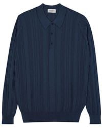 John Smedley - Geribbeld Poloshirt - Lyst