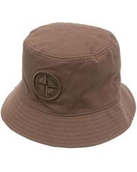 Stone Island - Embroidered-Logo Bucket Hat - Lyst