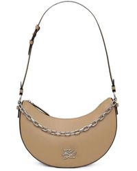 KARL LAGERFELD - Chain-Link Logo-Plaque Shoulder Bag - Lyst