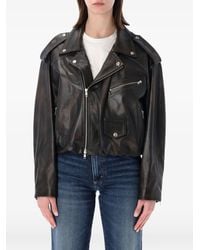 SWD by S.w.o.r.d. - Elastic-Hem Leather Jacket - Lyst