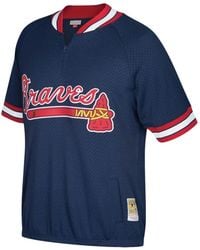 Mitchell & Ness - 1991 Atlanta Braves Half-Zip Polo Shirt - Lyst
