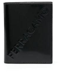 Ferragamo - Logo-Debossed Bi-Fold Leather Wallet - Lyst