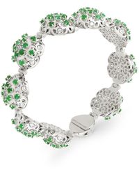 Officina Bernardi - 18kt White Gold Damasco Emerald And Diamond Bracelet - Lyst