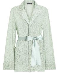 Dolce & Gabbana - Lace-Detail Belted Jacket - Lyst