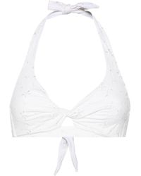 Mc2 Saint Barth - Tristan Floral-embroidered Bikini Top - Lyst