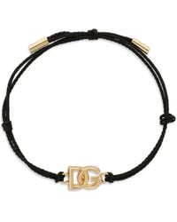 Dolce & Gabbana - Bracelet En Cordes À Breloque Logo Dg - Lyst