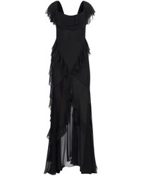 Nina Ricci - Ruffled Silk Maxi Dress - Lyst