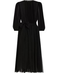 Dolce & Gabbana - Midi Chiffon Dress - Lyst