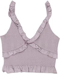 CALLIPYGIAN - Satin Smocked Top - Lyst