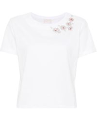 Liu Jo - T-shirt en coton à ornements strassés - Lyst
