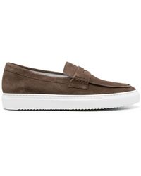 Doucal's - Almond Toe Suede Loafers - Lyst