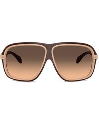 Moncler - Two-Tone Pilot-Frame Sunglasses - Lyst