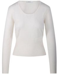 Max Mara - Ribbed-Knit Scoop-Neck Sweater - Lyst