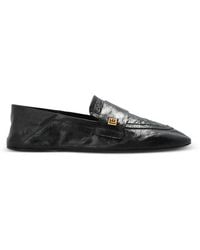 Balmain - Logo-Plaque Leather Loafers - Lyst