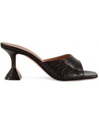AMINA MUADDI - Lupita Croc-Effect Leather Sandals - Lyst