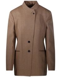 Rohe - Veste Rayée À Col Montant - Lyst
