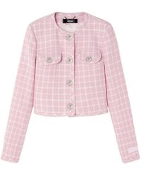 Versace - Karierte Medusa Head Cropped-Jacke - Lyst