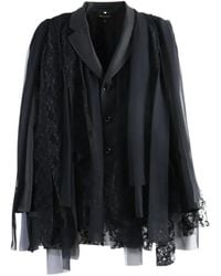 Comme des Garçons - Lace-Panelled Draped Jacket - Lyst