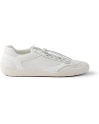 Prada - Speedrock Patent Leather And Mesh Fabric Sneakers - Lyst