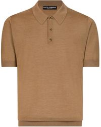 Dolce & Gabbana - Fine-Knit Polo Shirt - Lyst