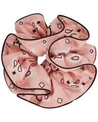 Ferragamo - Arabesque Print Silk Scrunchie - Lyst