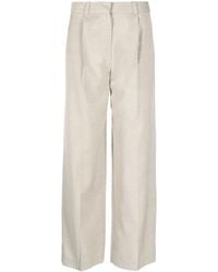 Low Classic - High-Waisted Pleated Trousers - Lyst