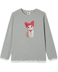 B+ AB - Lace-Trim Long-Sleeve T-Shirt - Lyst