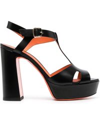Santoni - Ankle-strap Block-heel Sandals - Lyst