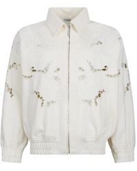 Liu Jo - Openwork Embroidered Bomber Jacket - Lyst