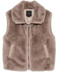 Pinko - Faux Fur Vest With High Collar - Lyst