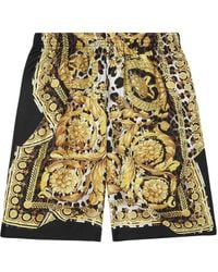 Versace - Wild Barocco Silk Shorts - Lyst