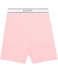 Sporty & Rich - Pantalones cortos Serif con logo en la cinturilla - Lyst