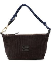 Miu Miu - Corduroy Logo Shoulder Bag - Lyst