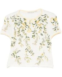 Alice + Olivia - T-Shirt Cindy À Fleurs Brodées - Lyst