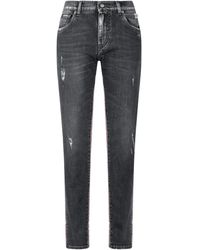 Dolce & Gabbana Gerade Jeans mit hohem Bund - Blau