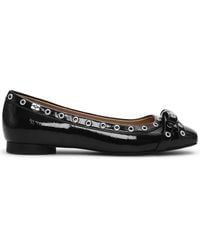 Ganni - Ballet Flats With Eyelets And Bow - Lyst