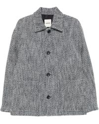 Sandro - Button-Up Wing-Collar Jacket - Lyst