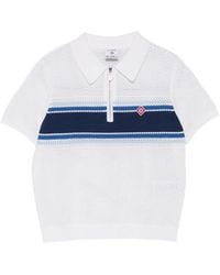 CASABLANCA - Striped Zip-Up Polo Shirt - Lyst