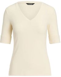 Ralph Lauren - V-Neck Cuffed T-Shirt - Lyst