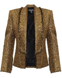 Balmain - Blazer En Tweed À Sequins - Lyst