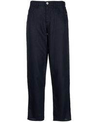Emporio Armani - Wide-leg Linen Trousers - Lyst