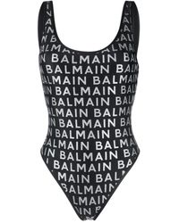 Balmain - Costume intero con stampa - Lyst